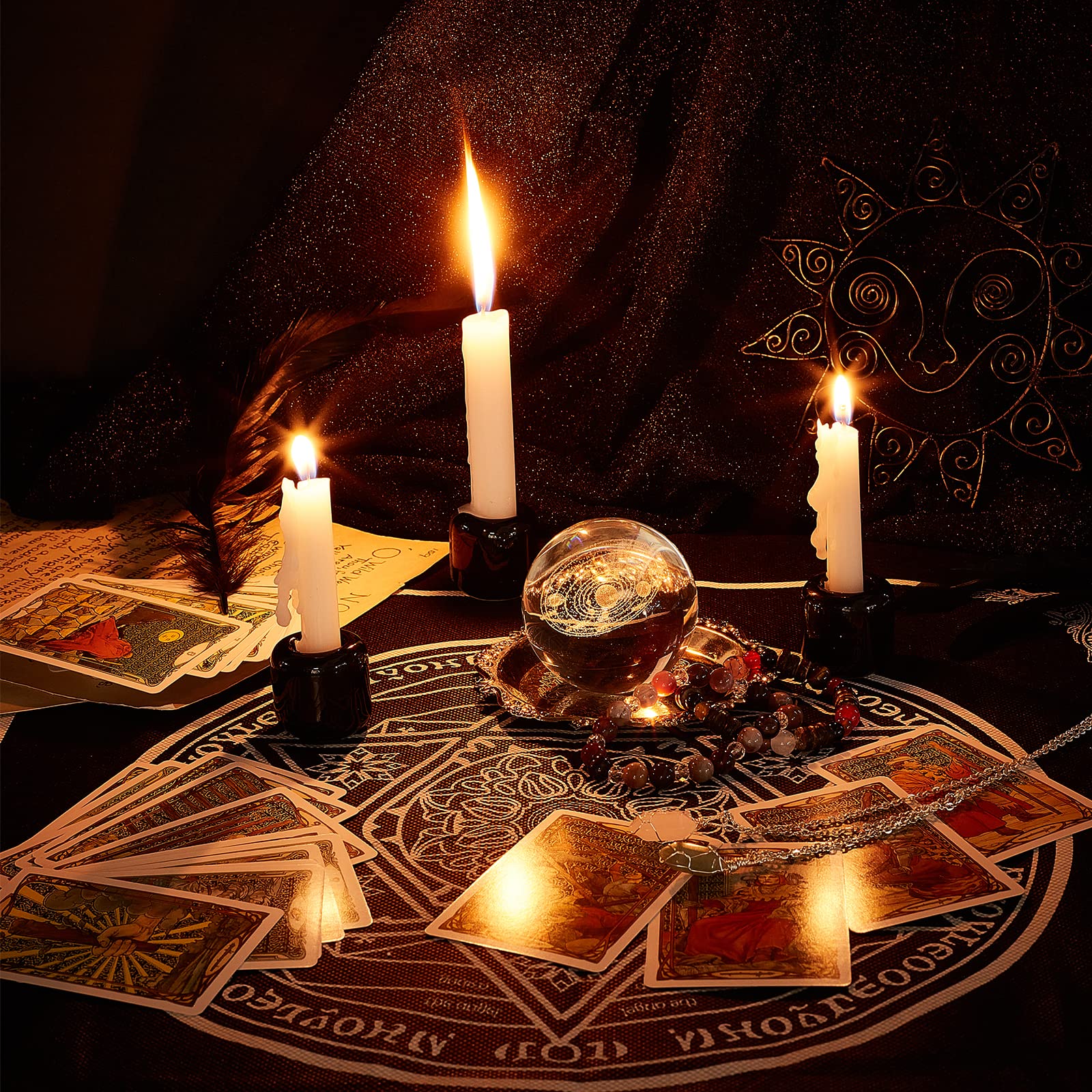ahandmaker-home-decorate-lot-5-bougeoirs-c-ramique-noir-rituel image 4