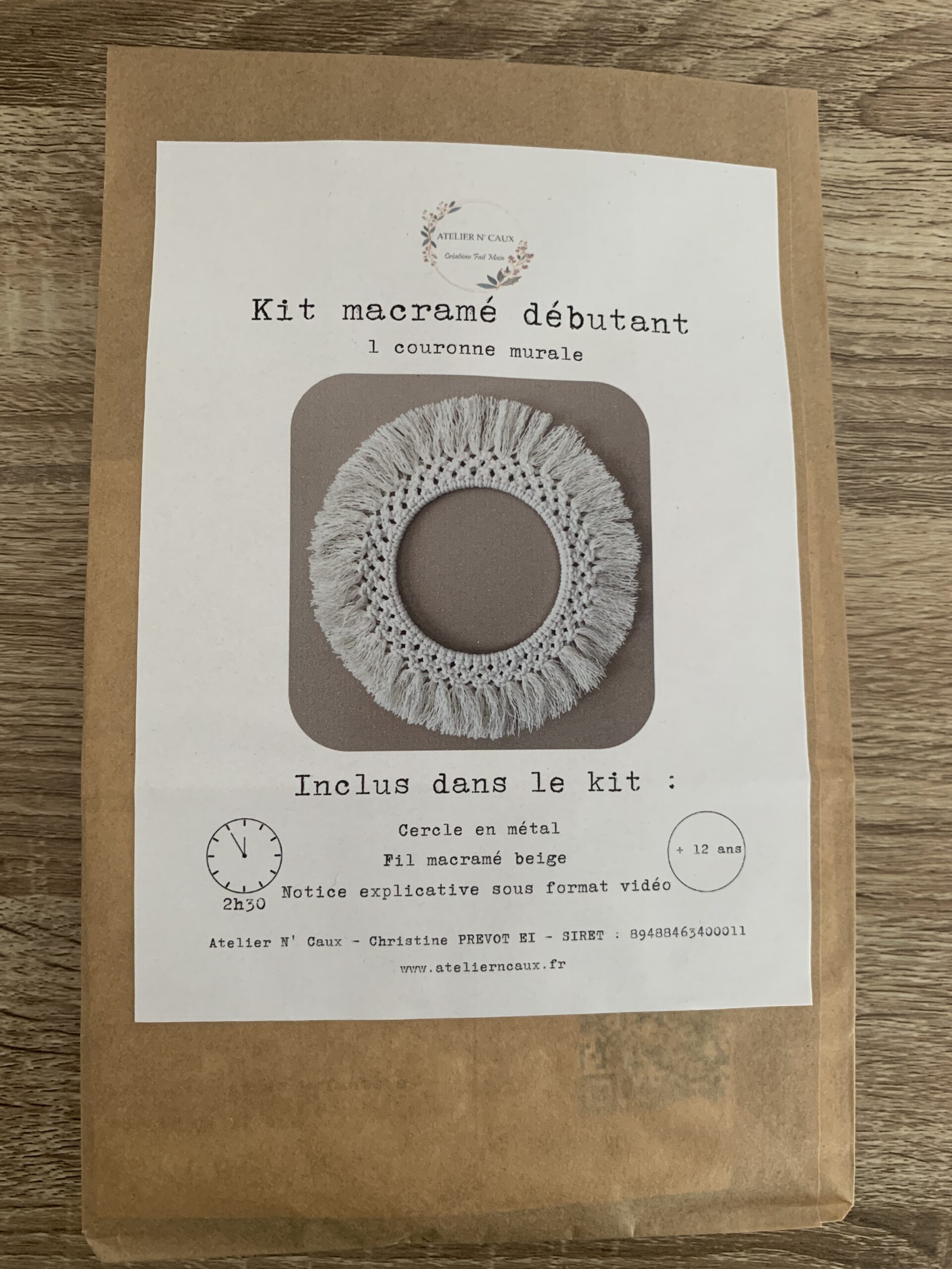 atelier-n-caux-kit-macram-d-butant-couronne-murale-cru-15-cm image 2