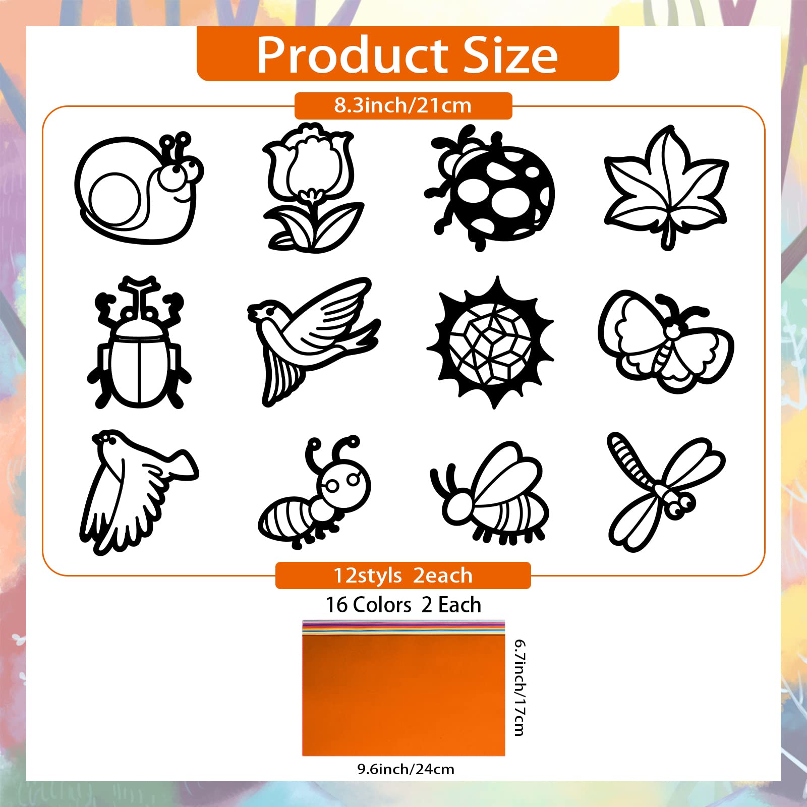 ahandmaker-self-adhesive-stickers-suncatcher-animaux-lot-24 image 2