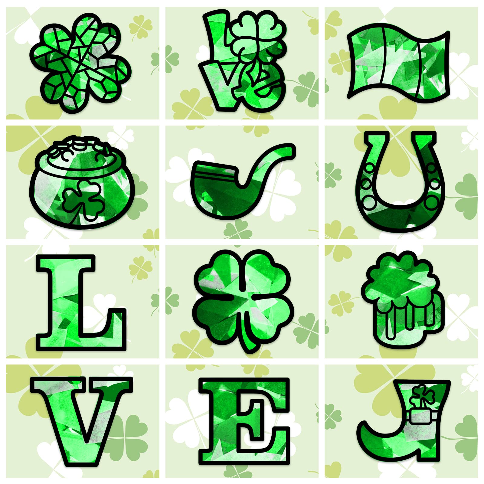 ahandmaker-stickers-attrape-soleil-vitrail-saint-patrick-24-pcs image 1