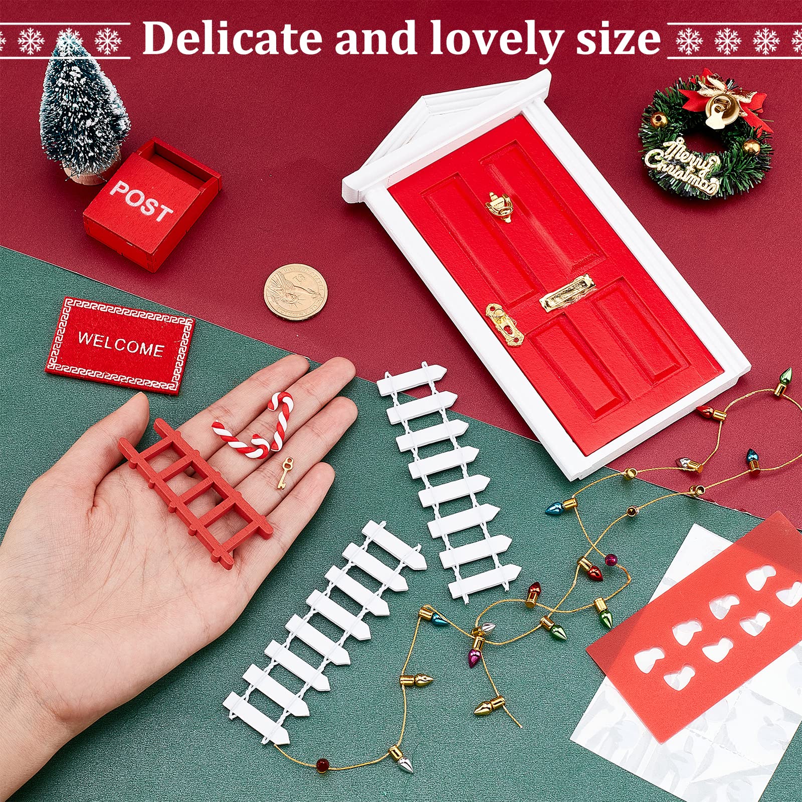 ahandmaker-miniature-house-porte-f-e-no-l-rouge-14-pcs image 3