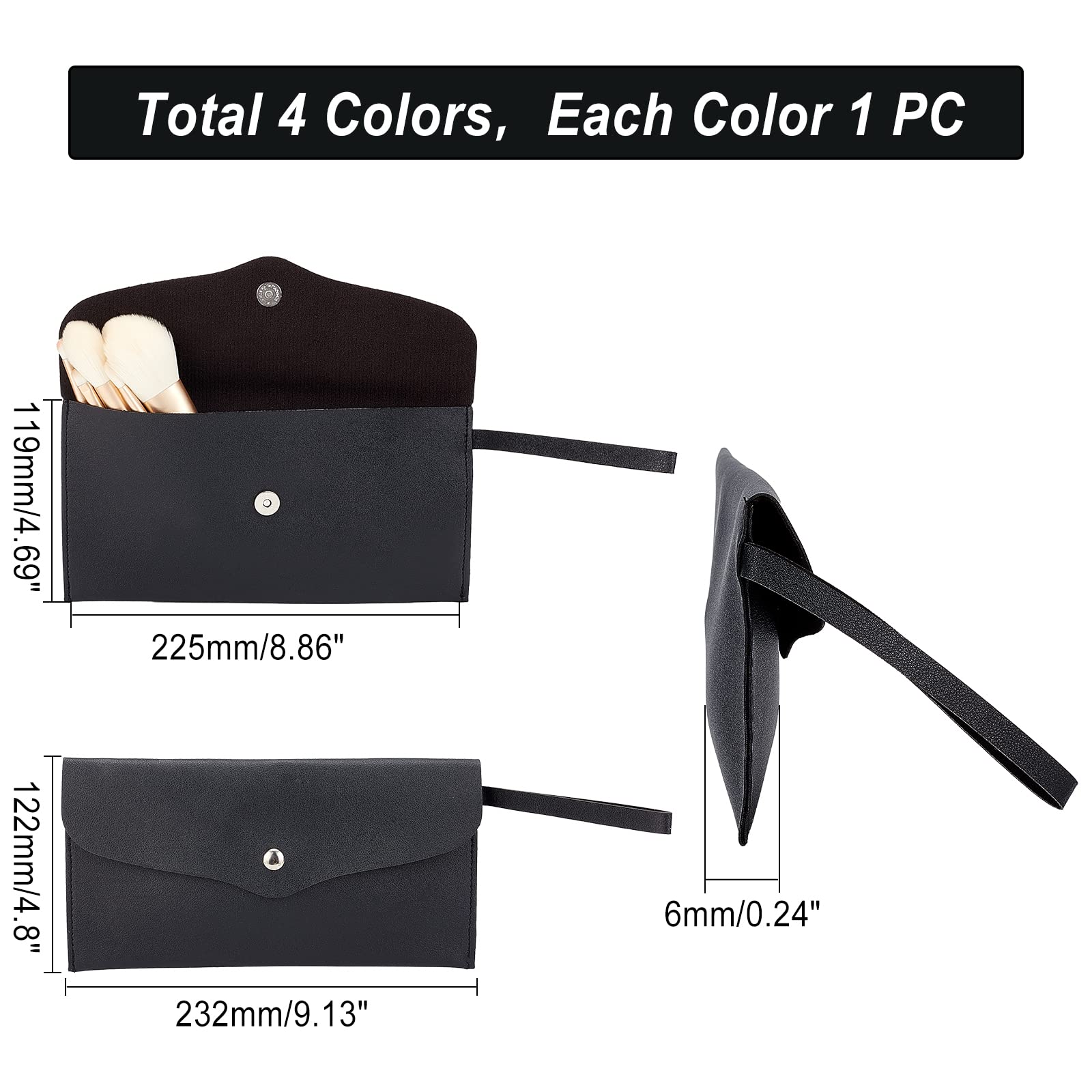 ahandmaker-tui-pinceaux-maquillage-cuir-pu-4-pcs-4-couleurs image 2