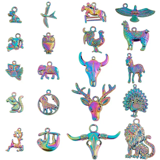 ahandmaker-pendentifs-animaux-arc-en-ciel-20-pcs-breloques-bijoux image 1
