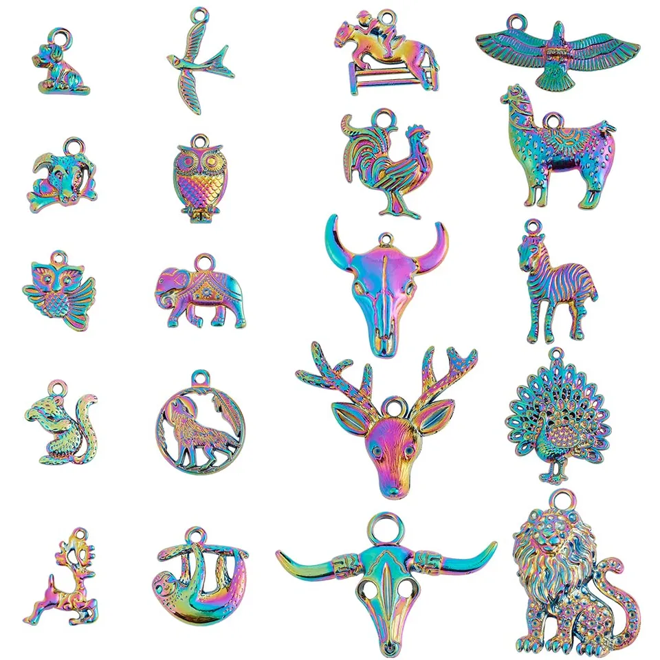 ahandmaker-pendentifs-animaux-arc-en-ciel-20-pcs-breloques-bijoux image 1
