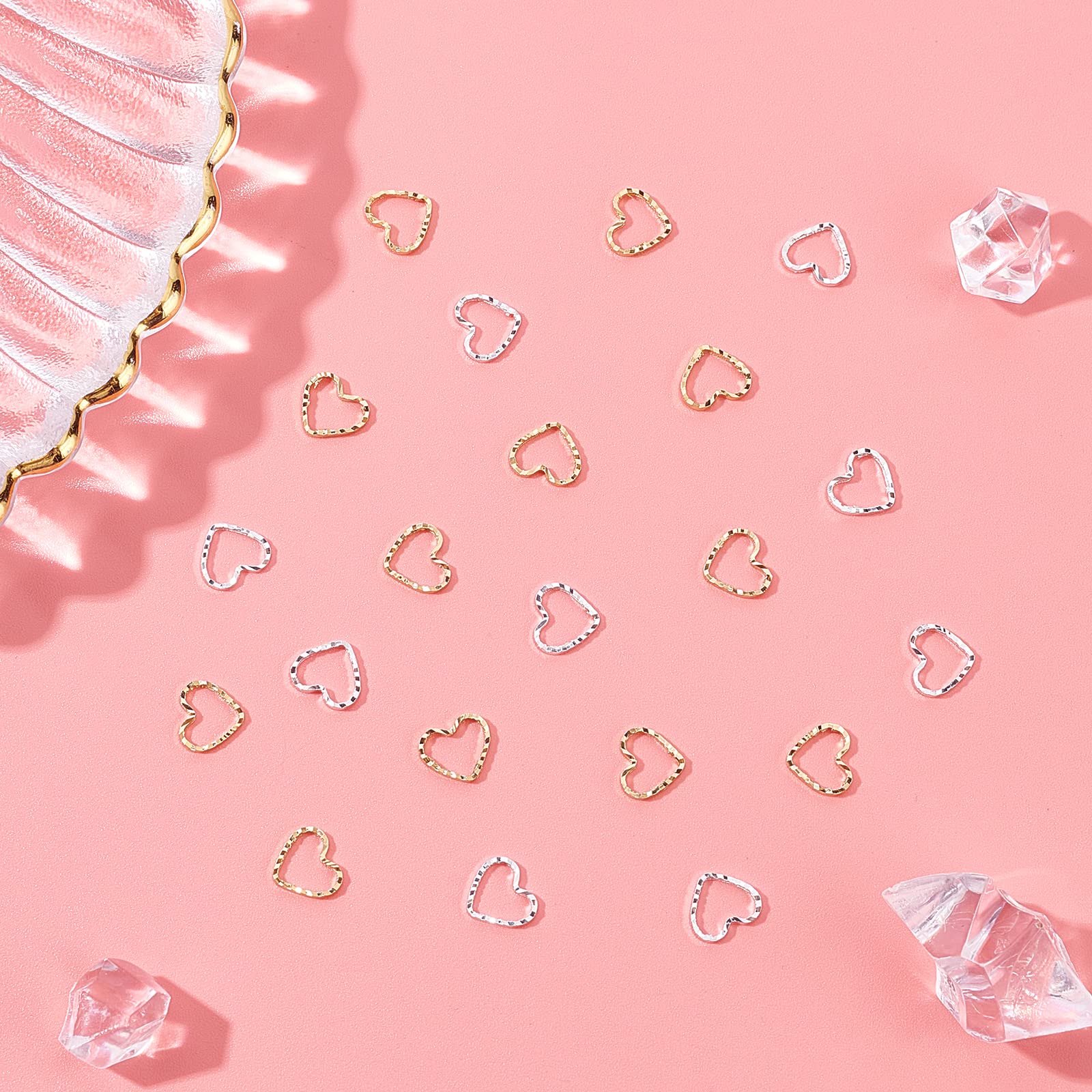 ahandmaker-anneaux-c-ur-laiton-100-pi-ces-connecteur-bijoux-dor-argent image 4
