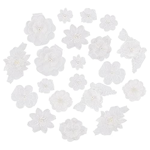 ahandmaker-applique-patch-appliqu-s-fleurs-3d-blanc-perle-20-pcs image 8