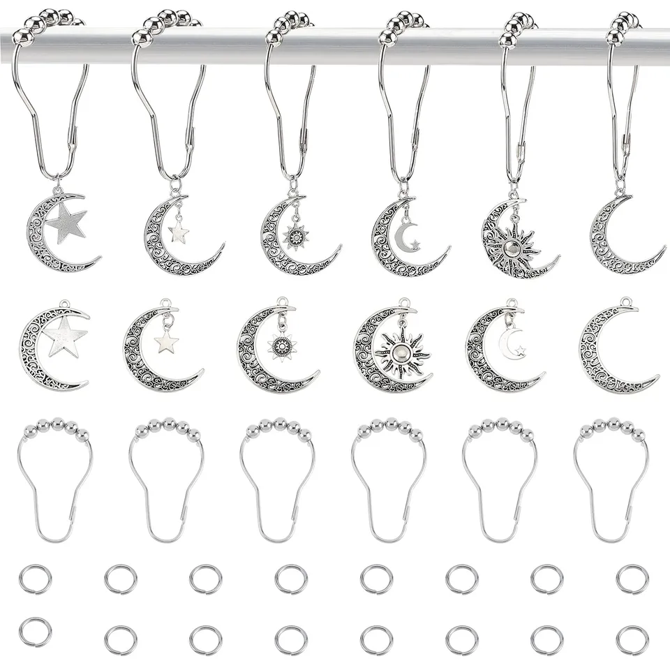 ahandmaker-crochets-rideau-douche-soleil-lune-toile-m-tal-x12 image 1