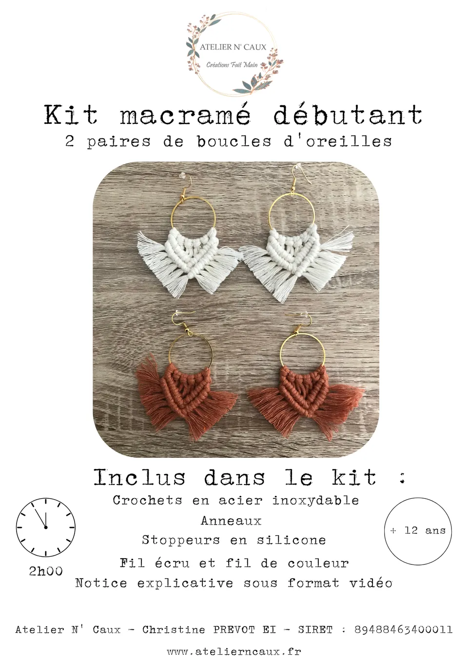 atelier-n-caux-kit-macram-d-butant-boucles-d-oreilles-cru-terracotta image 1