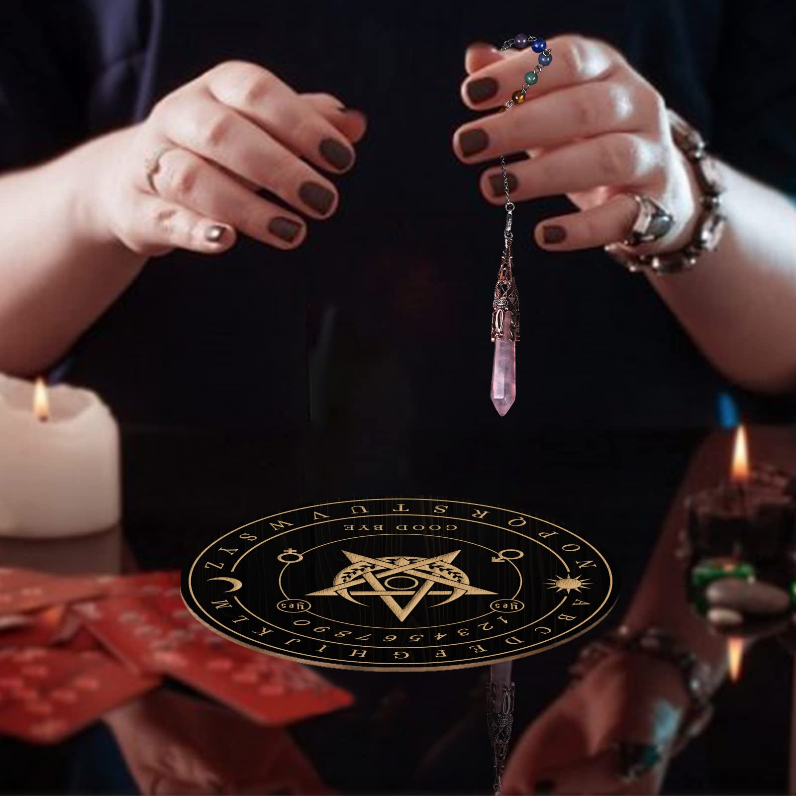 ahandmaker-planche-pendule-sorci-re-pentagramme-lune-cristal image 5