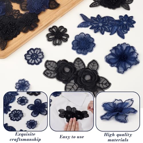 ahandmaker-applique-patch-patch-fleur-broderie-20-pcs-bleu-fonc image 8
