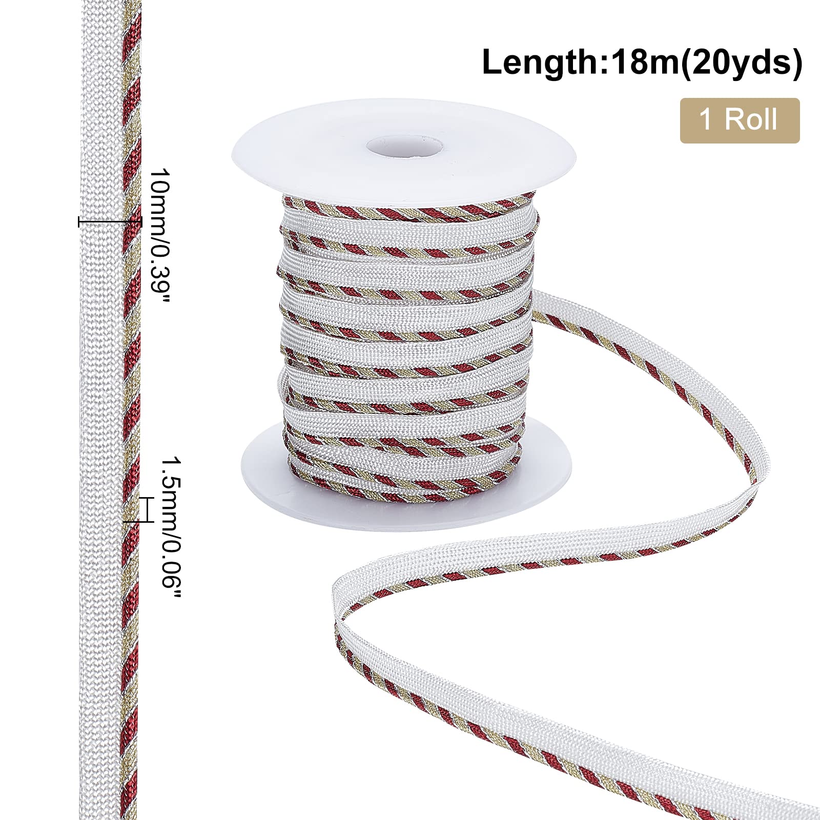 ahandmaker-chain-trim-and-ribbon-passepoil-blanc-or-10-mm-20-yards image 2
