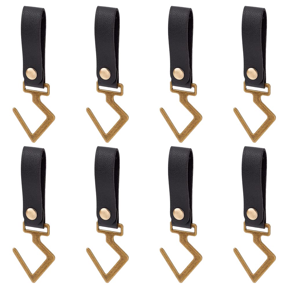 ahandmaker-sangle-cuir-suspension-crochet-camping-8-pcs-noir image 1