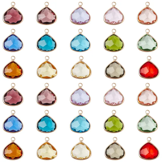ahandmaker-pendentif-goutte-eau-perle-verre-28-pi-ces-14-couleurs image 1