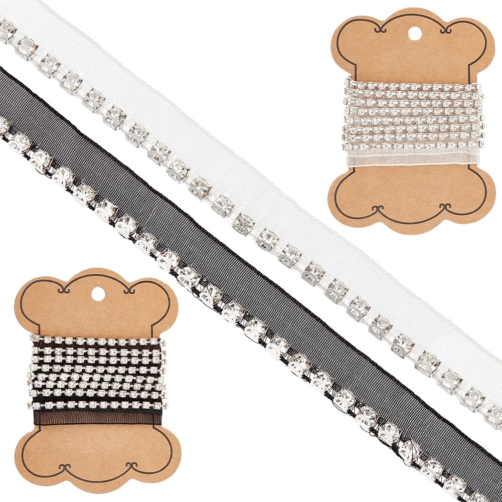 ahandmaker-ruban-mousseline-strass-blanc-noir-2-m-tres image 1