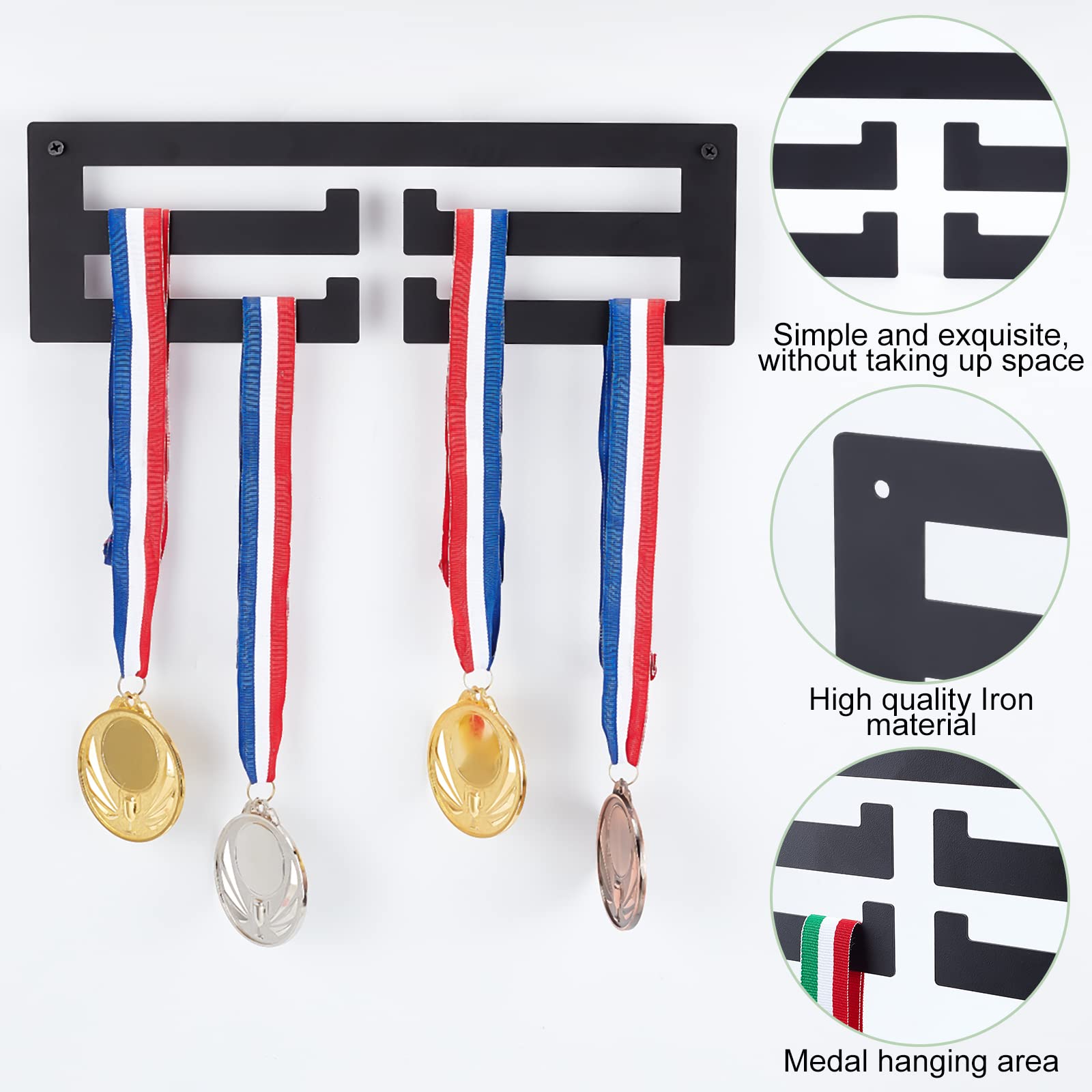 ahandmaker-medal-display-porte-m-daille-mural-fer-noir image 4