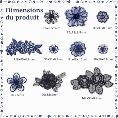 ahandmaker-applique-patch-patch-fleur-broderie-20-pcs-bleu-fonc image 7