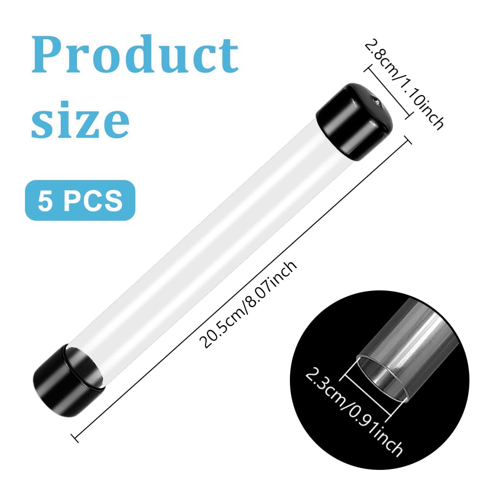 ahandmaker-lot-5-tubes-plastique-transparent-20-3cm-bouchons image 2