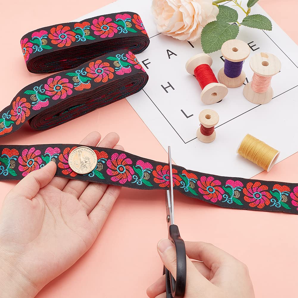 ahandmaker-chain-trim-ruban-jacquard-rose-style-7-2-rouleaux image 3