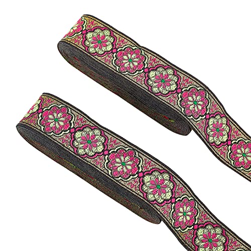 ahandmaker-ruban-brod-jacquard-floral-rose-2-rouleaux-7-6-verges image 8