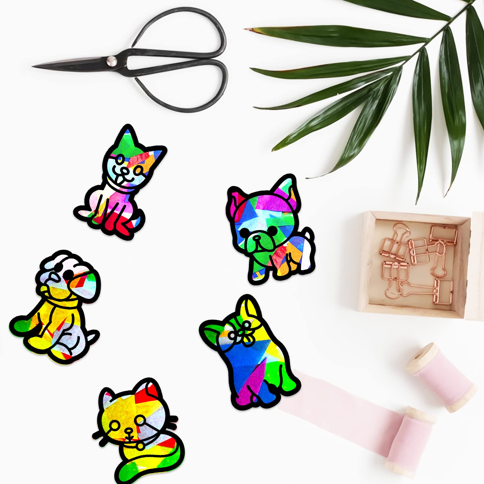 ahandmaker-self-adhesive-stickers-24-suncatchers-chats-chiens image 4