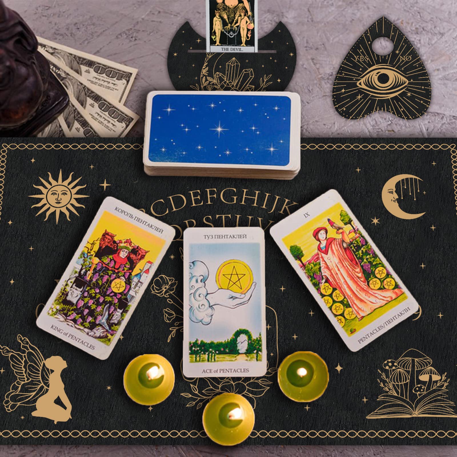 ahandmaker-planche-ouija-bois-noir-kit-divination-avec-pendule image 7