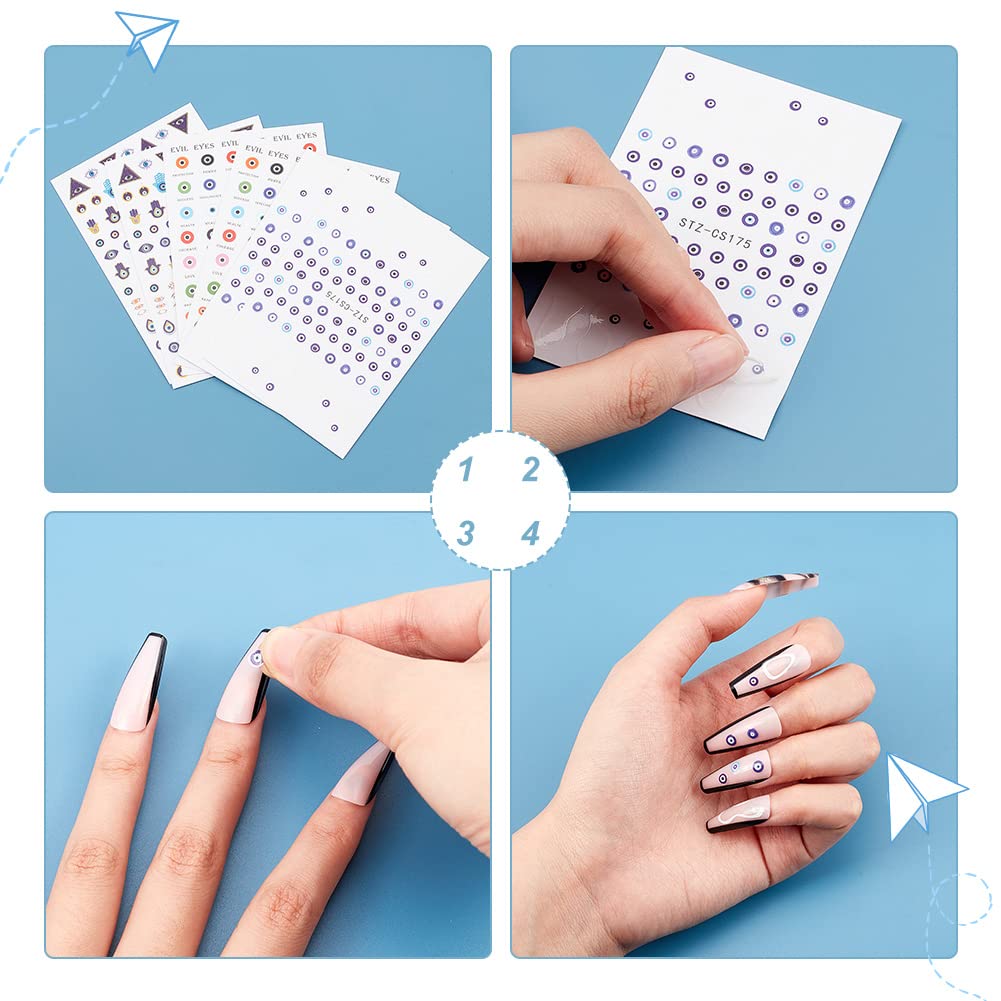 ahandmaker-stickers-ongles-evil-eye-12-feuilles-autocollants-bleu image 3