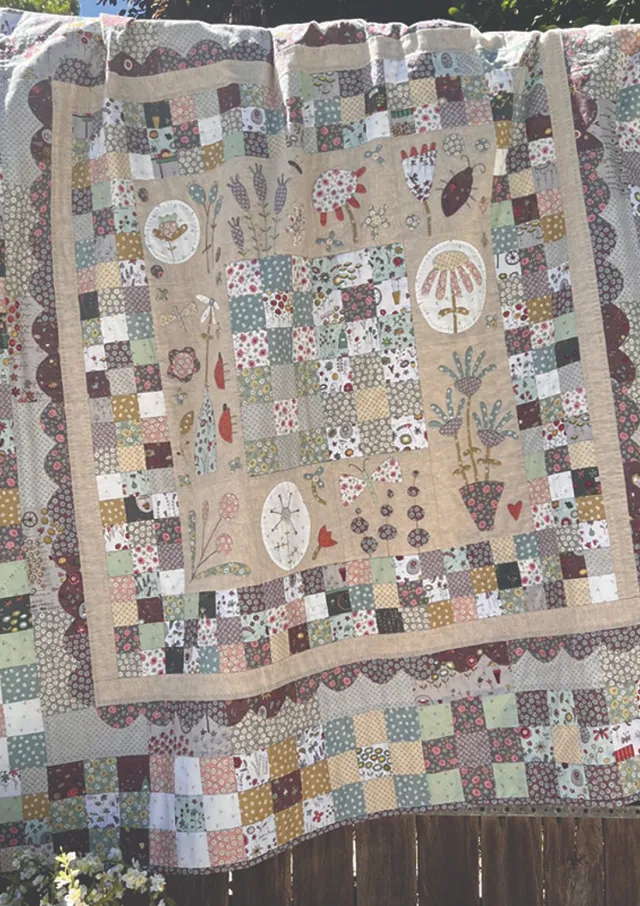 anni-downs-quilts-where-wildflowers-grow-patron-quilt-fleurs-pattern image 1