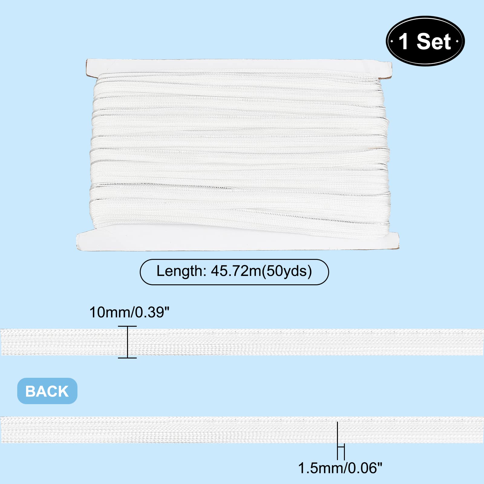 ahandmaker-50-m-passepoil-blanc-cordon-couture-biais-3-8-pouce image 2