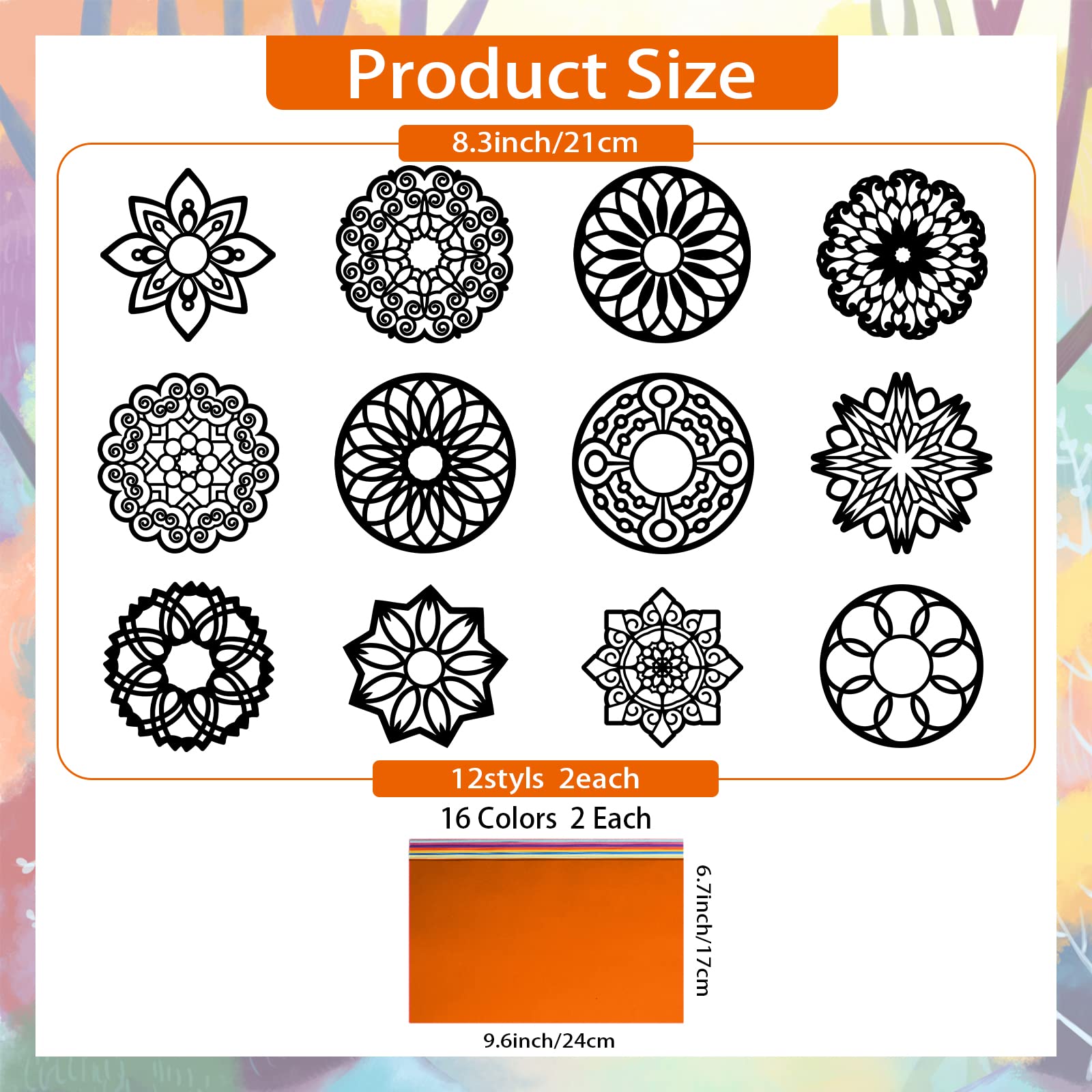 ahandmaker-self-adhesive-stickers-mandala-suncatcher-vitre-24-pcs image 2