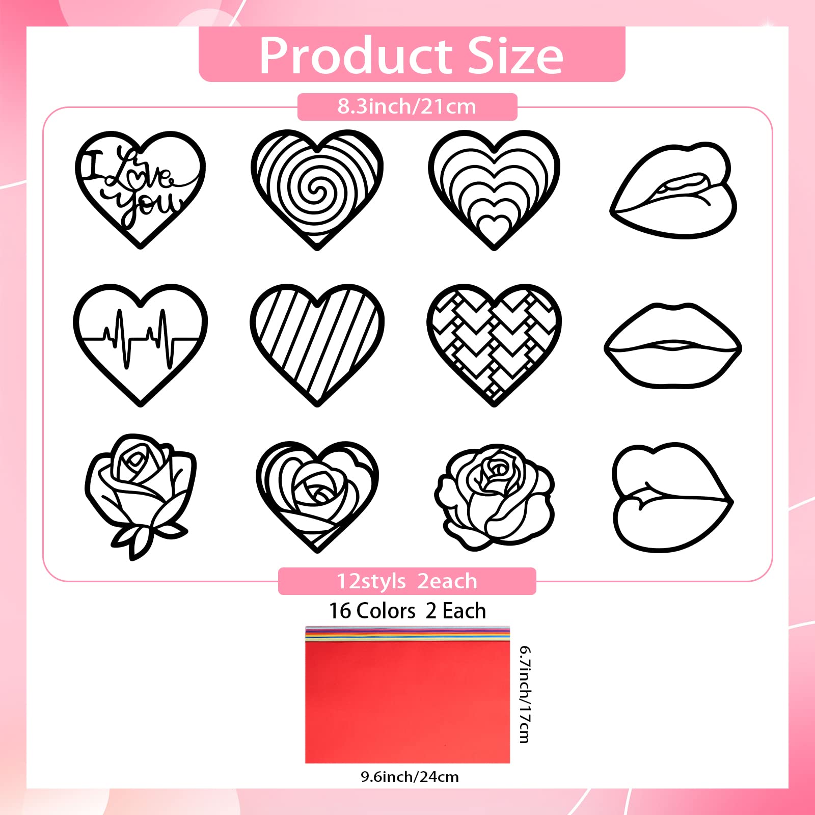 ahandmaker-self-adhesive-stickers-kit-suncatcher-24-pcs-saint-valentin-c-ur image 2