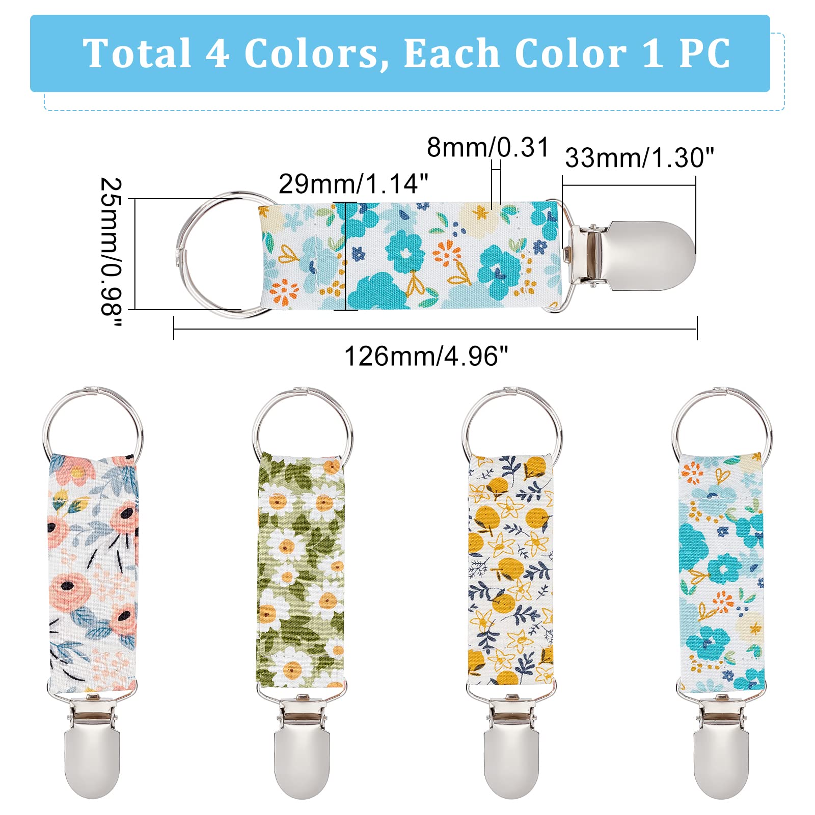 ahandmaker-clip-chapeau-fleur-4-pcs-attache-sac-voyage image 3