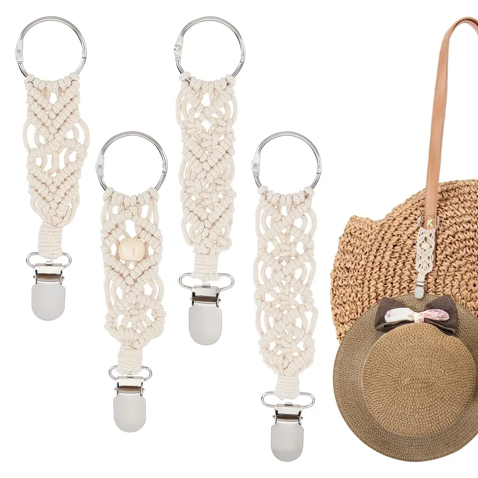 ahandmaker-clip-chapeau-voyage-4-pcs-coton-tress-boho image 1