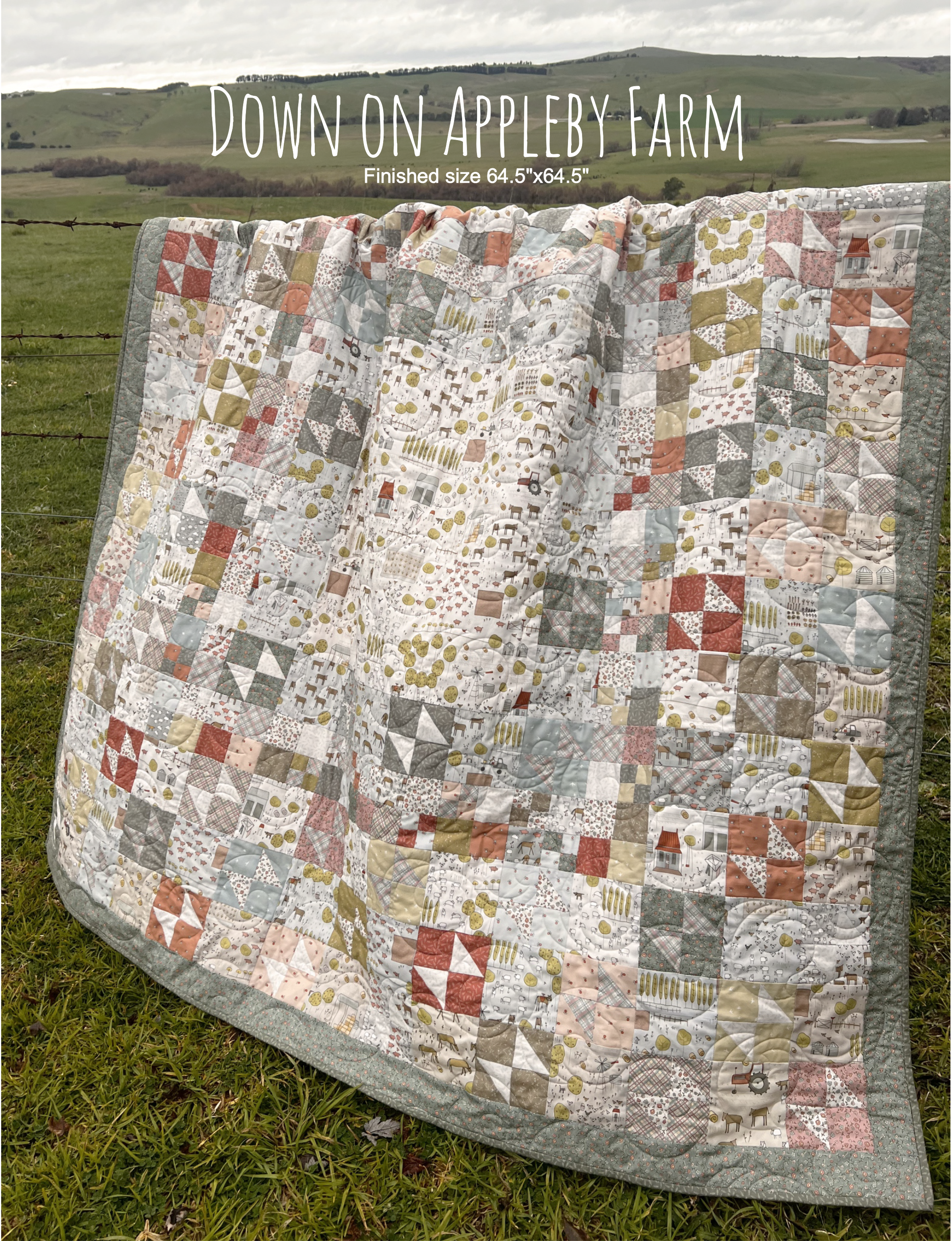 anni-downs-appleby-farm-down-on-appleby-farm-kit-quilt-tissu image 1