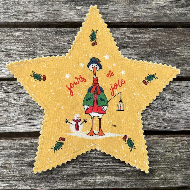 atelier-des-abcdaires-d-co-no-l-toile-madame-canard-jaune-velours image 1