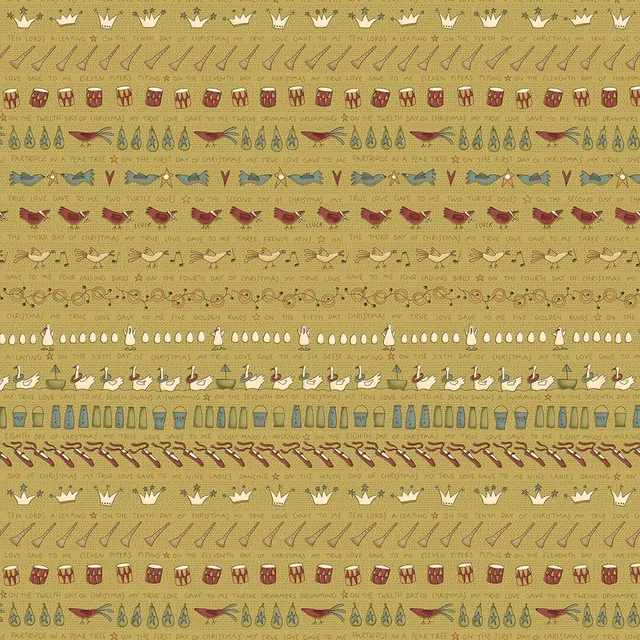 anni-downs-on-the-12th-day-2488-66-tissu-coton-vert-25-cm image 1