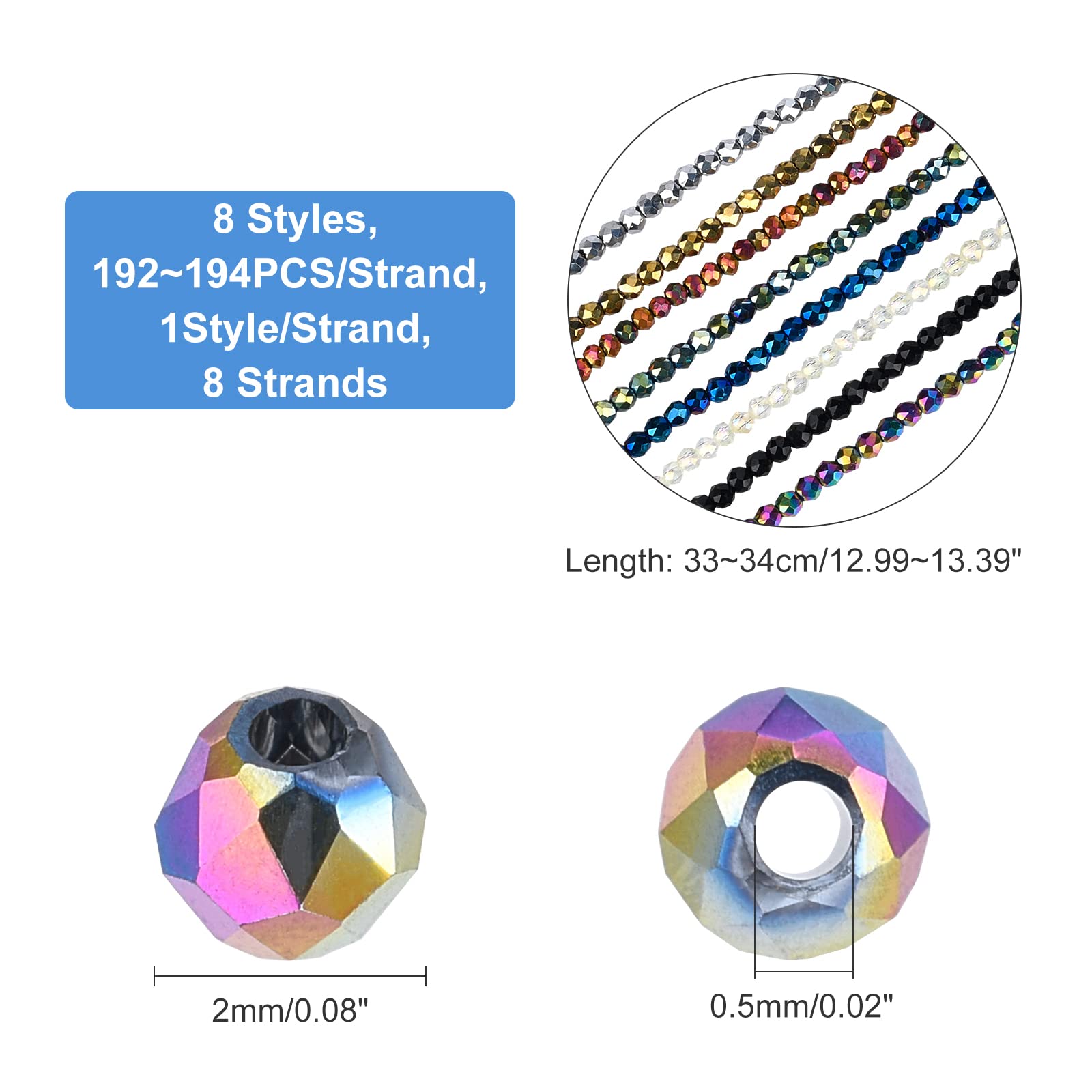 ahandmaker-beads-mini-perles-verre-facett-es-2-mm-8-brins image 2