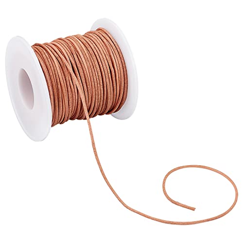 ahandmaker-chain-trim-cordon-cuir-rond-marron-1-5-mm-30-yards image 8