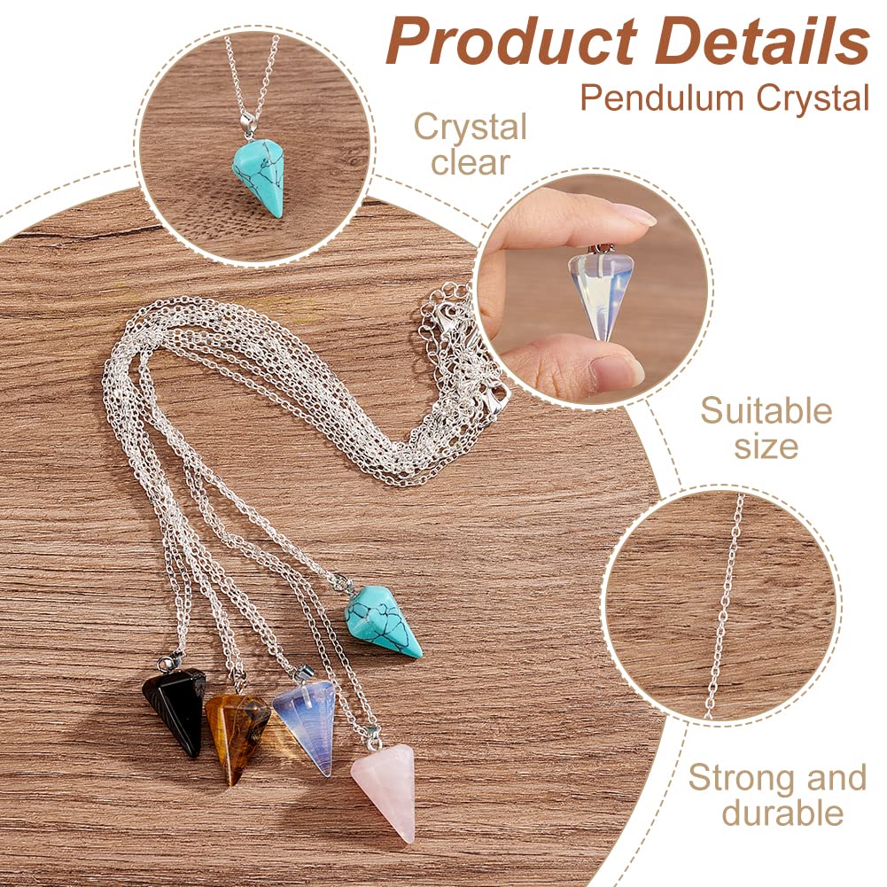 ahandmaker-5-pendules-cristal-collier-pierres-chakra-c-ne image 4