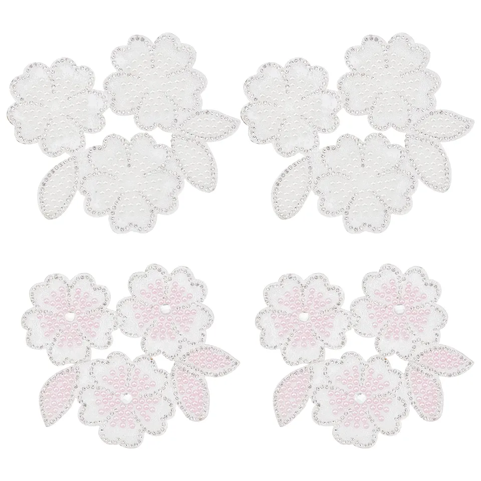 ahandmaker-appliqu-fleur-perle-strass-8-pi-ces-2-couleurs-couture image 1