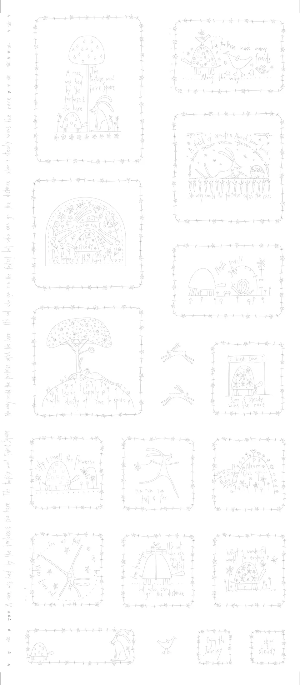 anni-downs-preprints-slow-and-steady-dv7441-panneau-broderie image 1