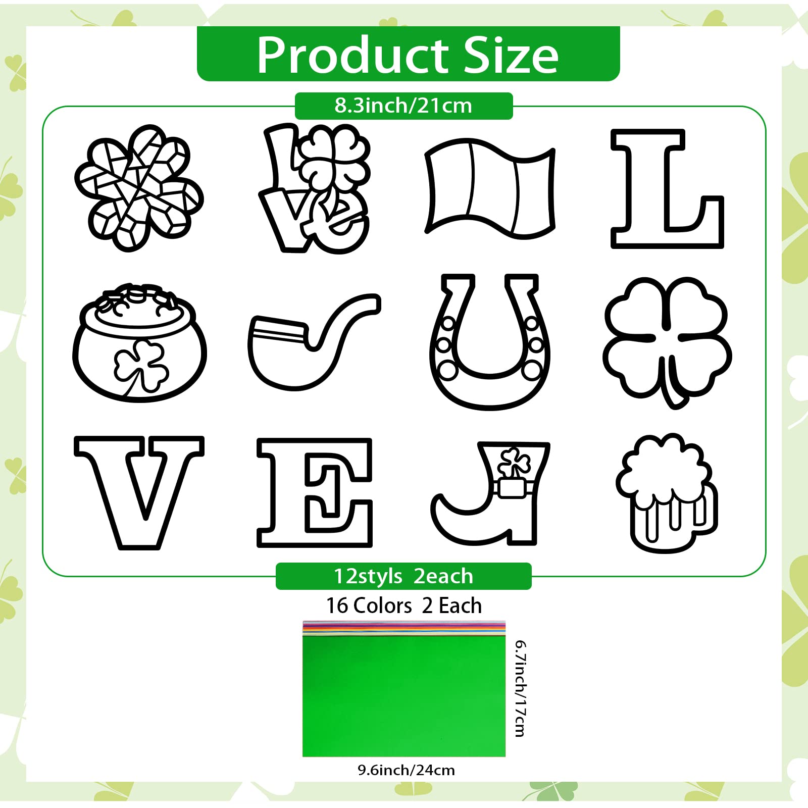 ahandmaker-stickers-attrape-soleil-vitrail-saint-patrick-24-pcs image 2