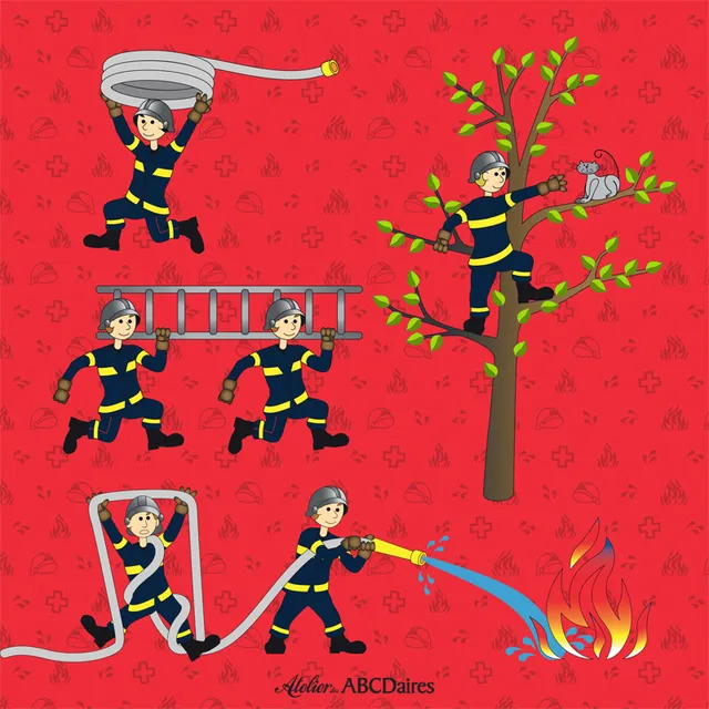 atelier-des-abcdaires-pompiers-petit-panneau-tissu-velours-20-cm image 1