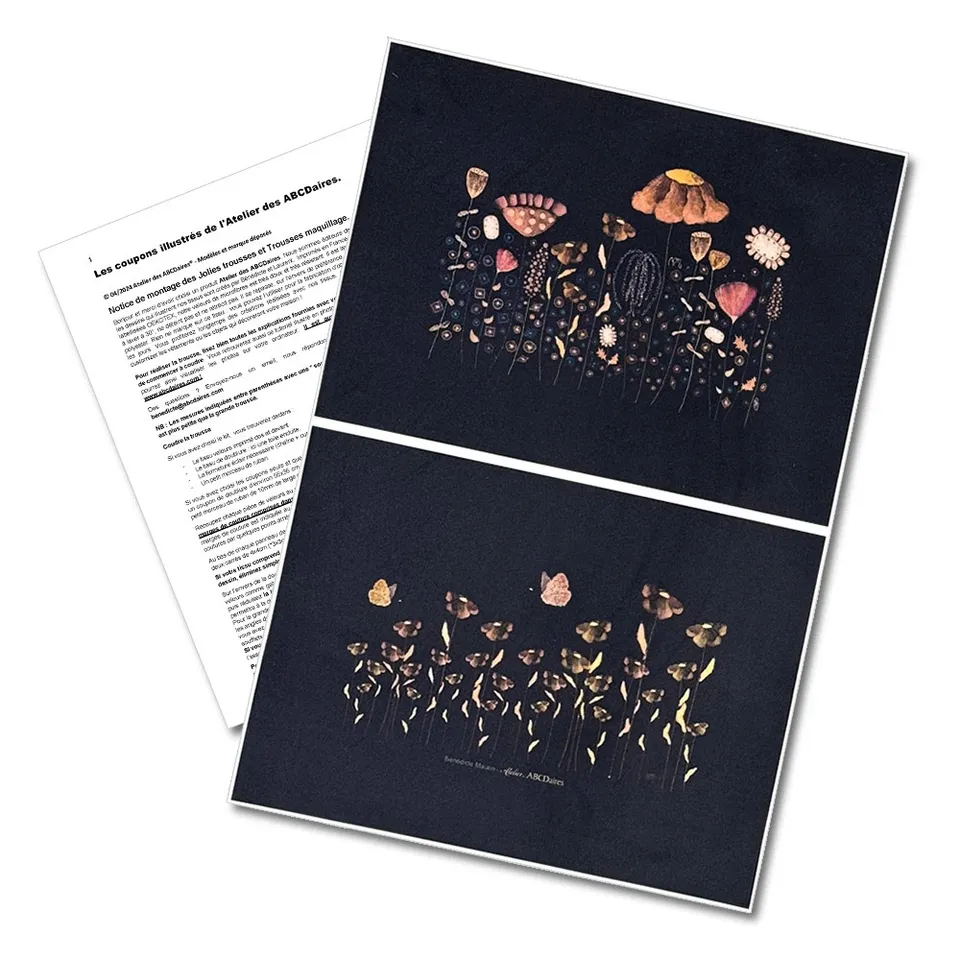 atelier-des-abcdaires-coupon-illustr-m-prairie-fleurie-noire-or-velours image 1