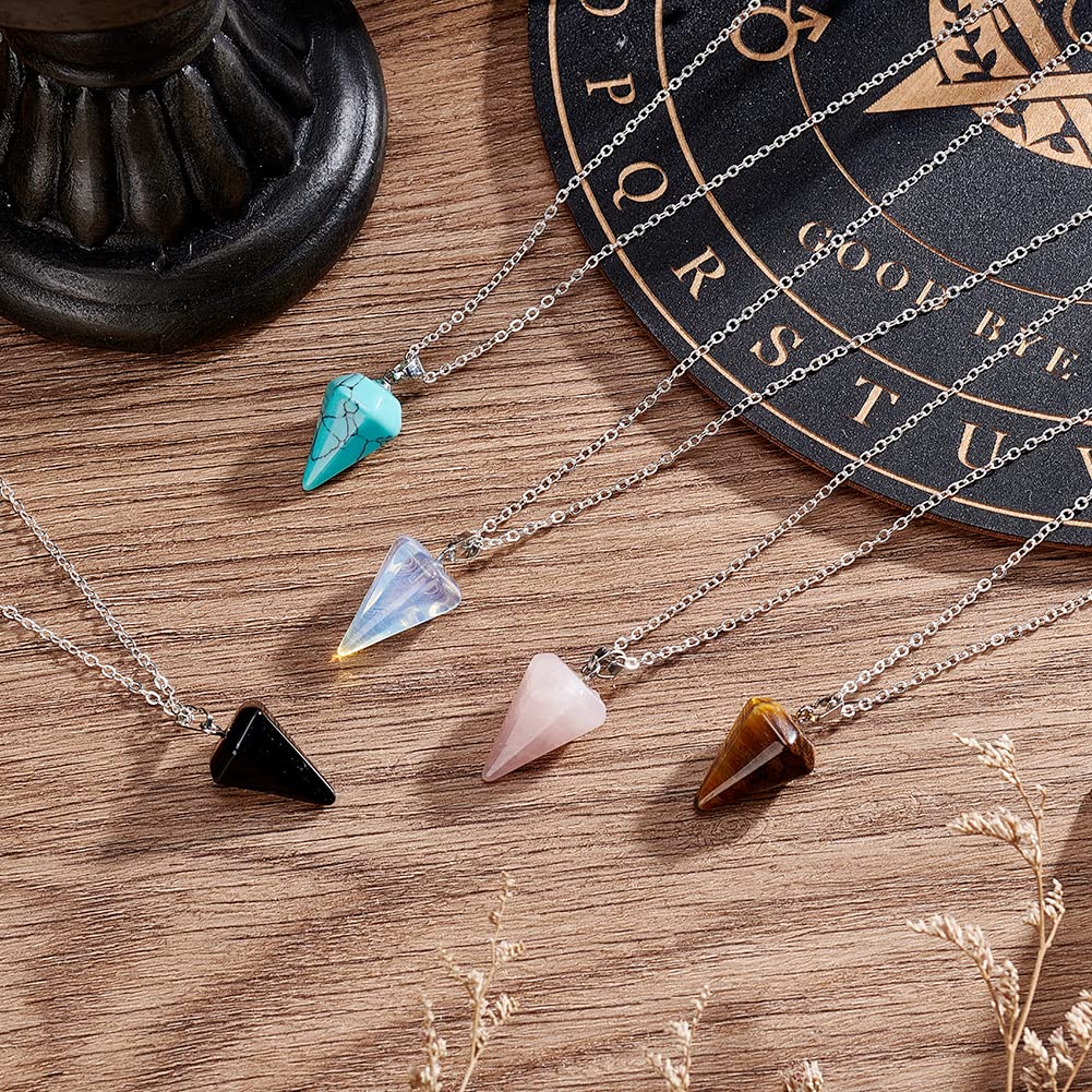 ahandmaker-5-pendules-cristal-collier-pierres-chakra-c-ne image 5