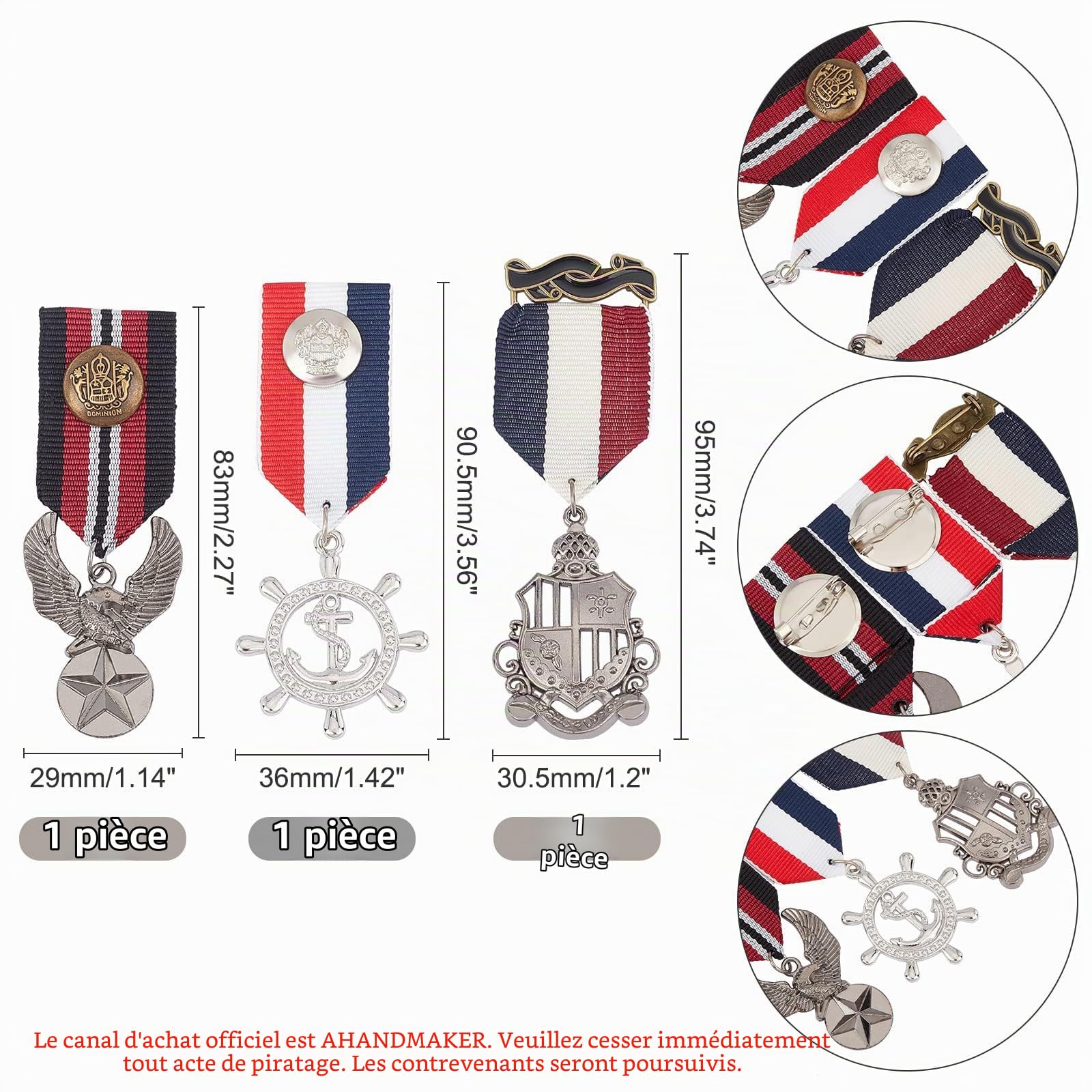 ahandmaker-costume-m-daille-militaire-h-ros-lot-3-bronze image 2
