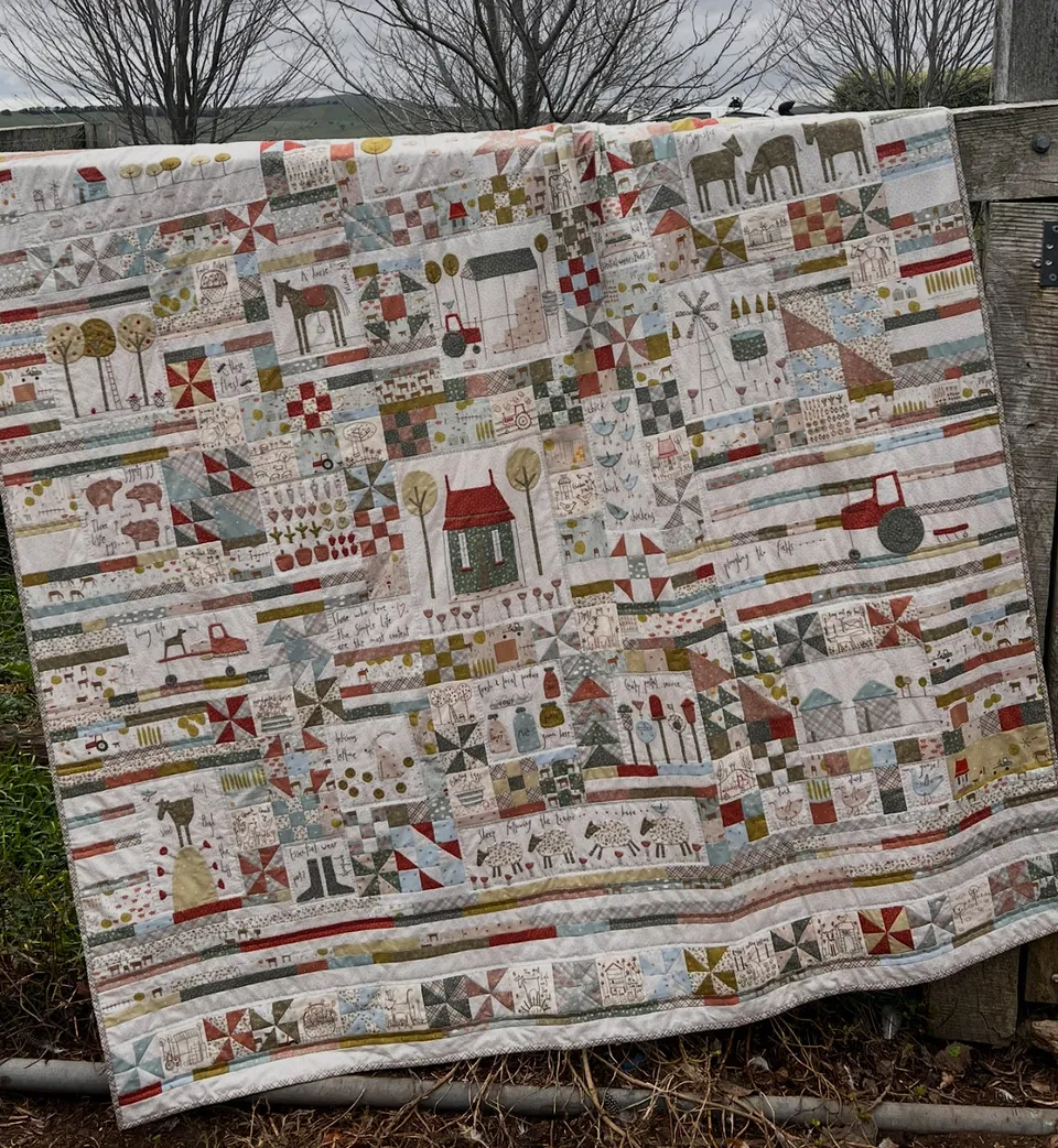 anni-downs-quilts-goat-goose-bruce-patron-quilt-ferme image 1