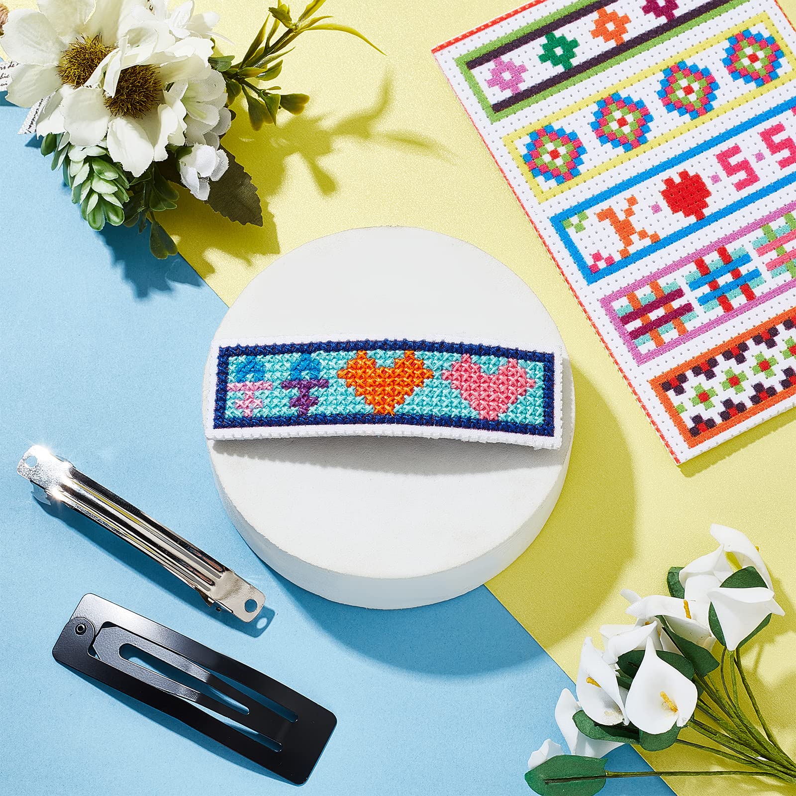 ahandmaker-kit-barrettes-broderie-diy-6-styles-13-couleurs-cheveux image 5
