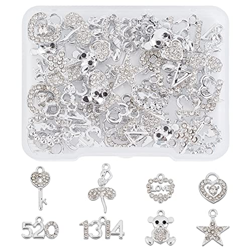 ahandmaker-pendant-ours-c-ur-toile-breloque-m-tal-lot-48-strass image 7