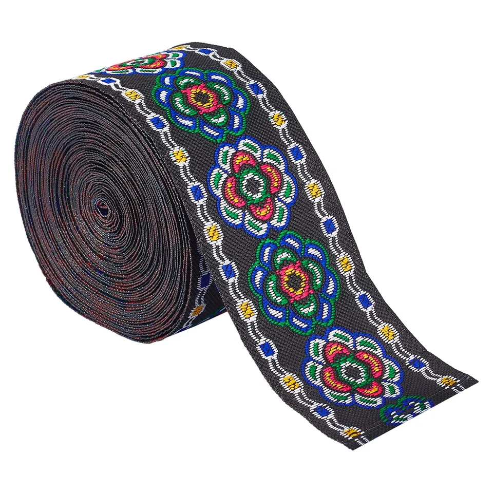 ahandmaker-chain-trim-ruban-jacquard-floral-50-mm-7-m-tres image 1