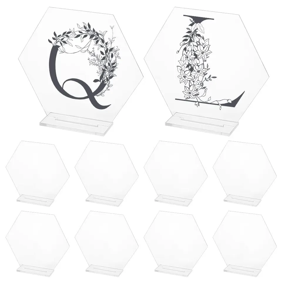 ahandmaker-marque-place-acrylique-hexagonal-transparent-x18 image 1
